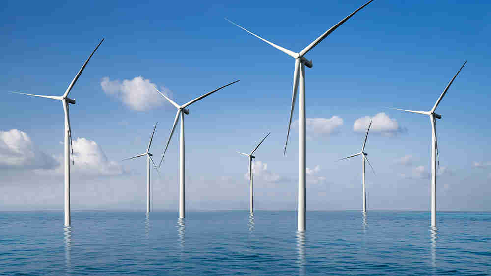 wind turbines in the ocean